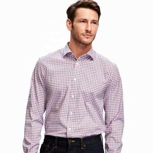 Hugo Boss Men's Sharp Fit  Red White Gray Plaid Shirt  - M Like New